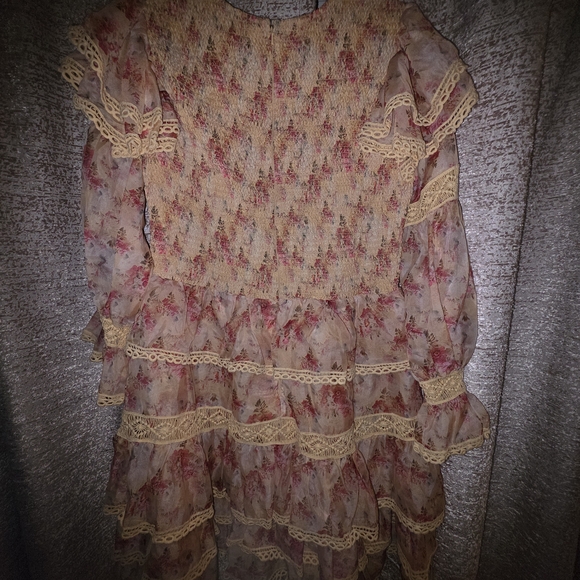 Ivy City Co Floral Lace Midi Dress - Yellow and Pink - Picture 5 of 12